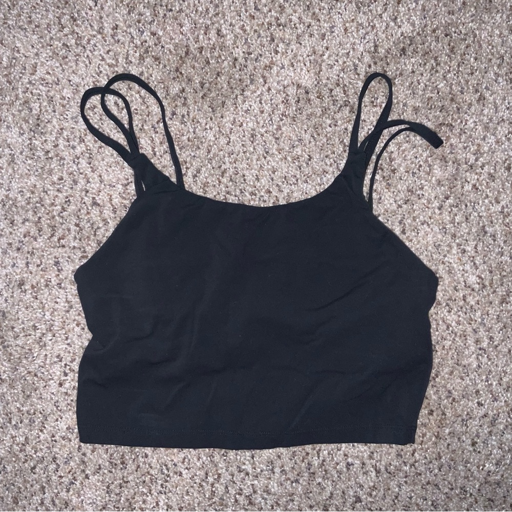 NVGTN Black Double-Strap Cropped Camisole